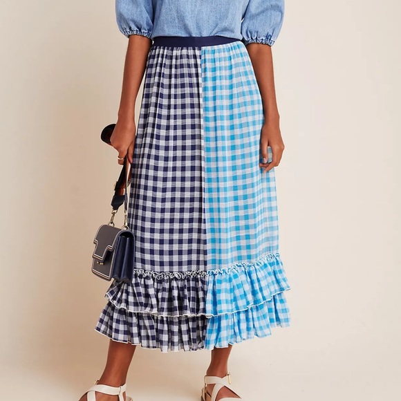 Anthropologie Dresses & Skirts - Anthropologie Gigi Ruffled Gingham Maxi Skirt